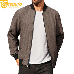 Blouson aviateur zippé léger et extensible de coupe décontractée pour homme - Product Image 1