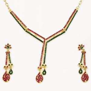 Conjunto de joyería fina Kriaa 1101316 chapado en oro rodio con cristal austriaco y austriaco para regalo de fiesta con perlas y diamantes - Product Image 1