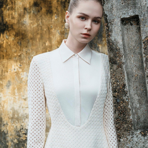 Robe formelle pour femmes de haute qualité KANE MINI ROBE à manches longues tissu treillis rustique vêtements pour femmes de marque étiquetage privé - Product Image 1