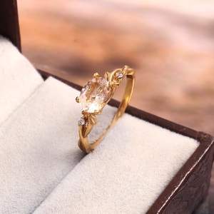 Bagues en argent sterling 925 plaqué or avec Morganite rose et CZ Eternity Vermeil Boho Anniversaire Cadeau idéal pour elle - Product Image 6