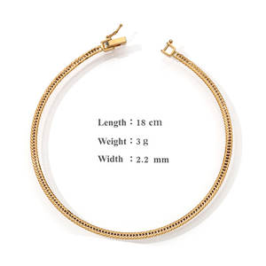 สร้อยข้อมือแบบโซ่สามชั้นคุณภาพเยี่ยม ดีไซน์หรูหรา รุ่น K18 12DCT ยาว 18 ซม. น้ำหนัก 3 กรัม จากผู้ผลิตเครื่องประดับแฟชั่น - Product Image 1