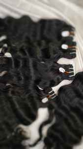 Extension de cheveux crus vierges non transformés du temple indien du sud couleur naturelle cuticule alignée trame de cheveux crus d'Inde - Product Image 3