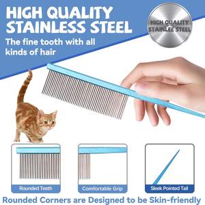 Simple Design Grooming Pet <b>Comb</b> Rounded Ends for Safe Tangle Removal for Rat Tail Dematting Dog Hairstyling Loose Hair Massage - Product Image 3