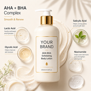Loción Corporal Exfoliante AHA BHA de Marca Privada OEM, Loción Corporal Suavizante e Hidratante - Product Image 4