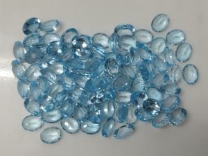 9x7มม. รูปไข่ตัดสีฟ้าบุษราคัมธรรมชาติสำหรับทำเครื่องประดับ - Product Image 2