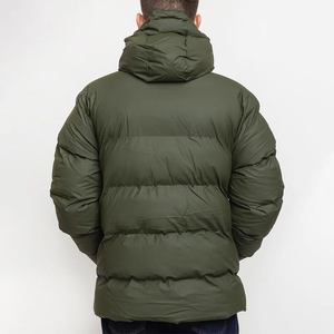 Veste matelassée à capuche vert olive pour homme, épaisse, chaude, d'hiver, isolée, 100 grammes, imperméable, coupe-vent, fermeture éclair sur le devant, vêtements d'extérieur - Product Image 3