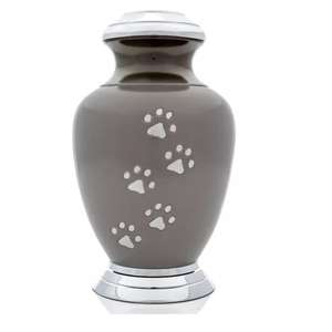 Urna Conmemorativa Marrón para Cenizas de Mascotas, Urna de Cremación de Metal Premium con Diseño de Huella, Elegante Urna de Recuerdo - Product Image 4