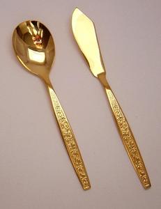 Bestsun luxe Rose or couverts ensemble fait à la main en acier inoxydable laiton métal vaisselle mariage dîner cuillère boîte emballé fêtes - Product Image 5