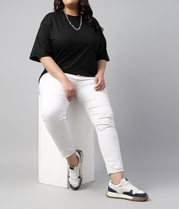 Prix usine 100% coton respirant décontracté écologique femmes t-shirts surdimensionnés personnalisé grande taille poids léger vêtements de rue - Product Image 4