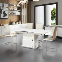 Table à manger rectangulaire pliable en bois extensible et réglable en hauteur, 6 places, 50 cm x 76 cm, design moderne, meubles pour la maison