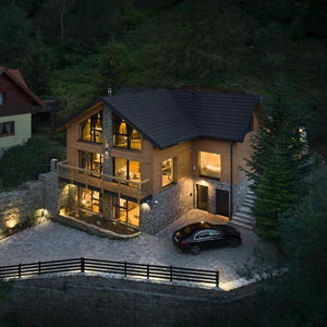 Hotel di lusso in legno di <span class=keywords><strong>pino</strong></span>/cabina di tronchi/chalet per le vacanze - Product Image 1