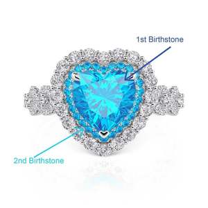 แหวน Jeulia Custom Double Halo Heart Infinity Promise พร้อมพลอยทรง Princess Cut - Product Image 4
