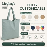 Sac fourre-tout en toile pour femme, grand sac à bandoulière, logo personnalisé, vert sauge uni, sac de courses réutilisable