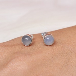 925 plata esterlina hecha a mano piedra preciosa lechosa opalita Spinner niñas Stud pendiente 925 sólido estilo bohemio regalo de boda joyería pendiente - Product Image 3