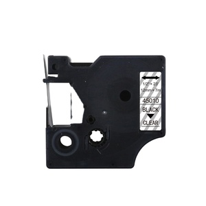 Cartucho de cinta de etiquetas compatible Tatrix de 12mm negro sobre transparente 45010 para <span class=keywords><strong>DYMO</strong></span> <span class=keywords><strong>LabelManager</strong></span> PNP/150/160/<span class=keywords><strong>210D</strong></span>/280/350 - Product Image 1