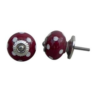 Vente en gros de boutons d'armoires de cuisine en céramique Poignées de chambre d'enfants en cerisier Poignée de tiroir de meuble à point Trou unique DCK-97 de 3.81 cm - Product Image 2