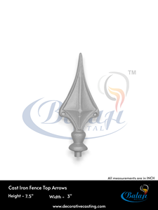 Ornements en fer forgé, embouts de portail en fonte, grands, 7,5 pouces de haut, 3 pouces de large, pour poteaux de clôture, décoration de portail, vente en gros OEM - Product Image 2