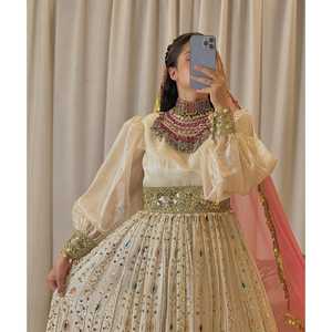 Vestido Tribal Étnico Vintage Kuchi, Transpirable, Hecho en Pakistán, Ropa de Fiesta, Transpirable, Estilo Pathani, Tradicional, Multicolor - Product Image 2