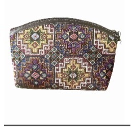 DAFNI BIG PAZAR Geometric Bohemian Digital Printing Portable Medium Capacity Makeup <b>Bag</b> Zipper Closure Tapestry Fabric for Women - Product Image 2