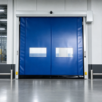 Porte rapide anti-collision à fermeture éclair auto-réparatrice, porte électrique en PVC à grande vitesse avec fenêtre de visualisation pour atelier de transformation alimentaire