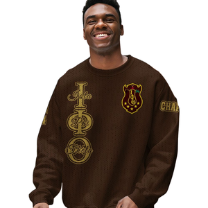 Iota Phi Theta 1963 Fraternity Breathable Chenille Knit Sweater with Embroidery Greek Letter Pullover Acrylic Winter Apparel - Product Image 4