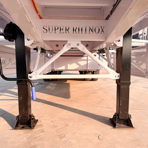 รถพ่วงพื้นเรียบยี่ห้อ Rhinox จากโรงงานโดยตรง ขนาด 20 ฟุต 30 ฟุต 40 ฟุต แบบ High Bed Flatbed สามเพลา โครงเหล็ก รับน้ำหนัก 25-30 ตัน - Product Image 3