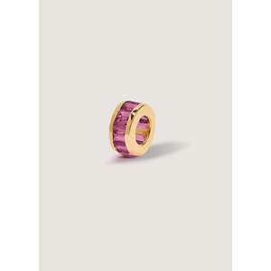 Colgante artesanal de oro rosa con amuleto de piedra de nacimiento tipo baguette, Alexandrita (Rhodolita) y Cuarzo Rubí Natural AAA de 1ctw, con baño de rodio - Product Image 1