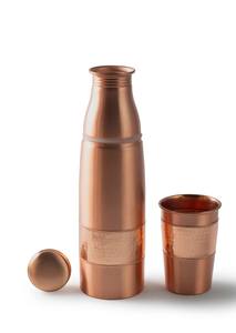 Botellas de agua de cobre puro 100% de primera categoría Ayurveda vasos decorativos beneficiosos a los mejores precios - Product Image 6