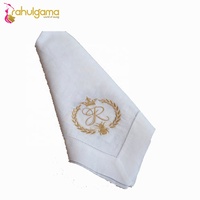 2024 personnalisé blanc Satin tissu dîner coton décoration lin mariage Table serviette tissé jetable imprimé lavable plaine