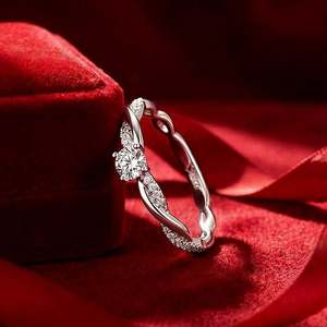 Bague de fiançailles Jeulia plaquée or rose, coupe princesse, style hip-hop - Product Image 4