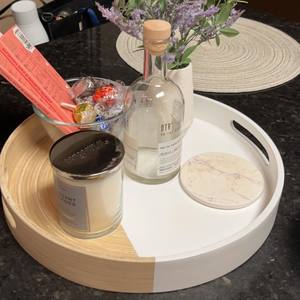 Bandejas de catering de frutos secos de 2 tonos de bambú hilado bandeja de decoración de alta calidad para el hogar y el hotel - Product Image 2