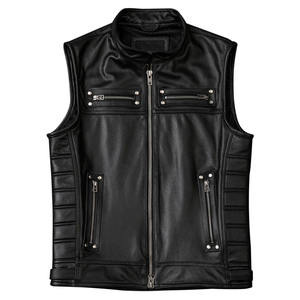 2026 New Arrival <b>Men's</b> Breathable Winter <b>Leather</b> <b>Vest</b> With Customized Size And 100% Genuine Cowhide Outerwear - Product Image 3