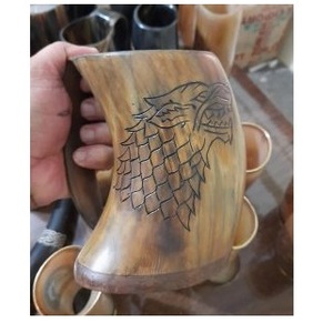 Mug en corne naturelle, design le plus populaire, couleur naturelle, mug décoratif pour la bière, vente en gros - Product Image 6