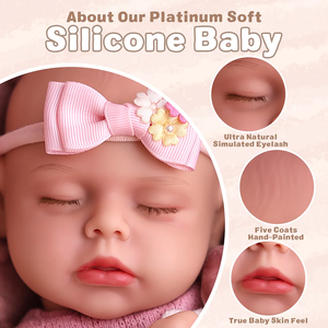 Poupées Reborn Babeside 16'' Poupée bébé fille réaliste en silicone endormie <span class=keywords><strong>Lucy</strong></span> Vente en gros Jouet réaliste Cadeau pour enfants - Product Image 4