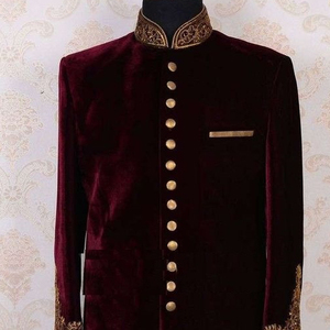 2022 Beautiful Decent Zardozi Embroidery Indo-Western Men's Party-Wear Wedding Dress <b>Pants</b> - Product Image 1