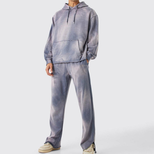 Survêtement Homme Grande Taille 100% Coton à Capuche Manches Longues avec Imprimés Techniques – Prix Bas - Product Image 1