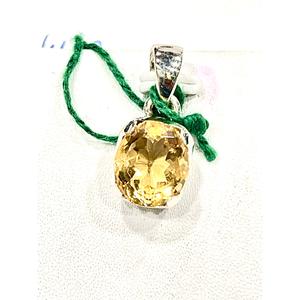 จี้พลอยซิทรินธรรมชาติทรงเหลี่ยมพร้อมตัวเรือนเงินสเตอร์ลิง เครื่องประดับงานแต่งงานทันสมัย ซื้อออนไลน์ในอินเดีย - Product Image 4