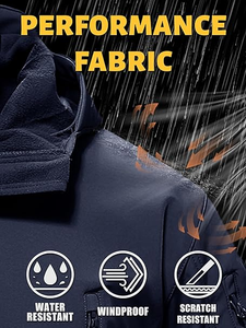 Veste softshell pour hommes en gros manteau doublé polaire chaud d'hiver de style tactique avec capuche fournisseur - Product Image 5