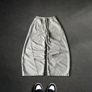 High Quality Embroidered Cross Patches Baggy Sweatpants Custom Design Fleece Trousers Factory - Product Image 1