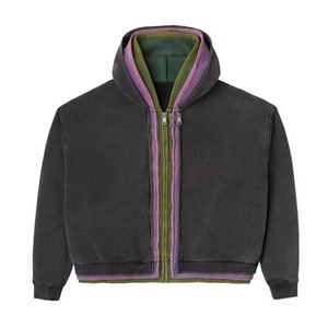 Triple Zip Layer Boxy Oversized Boxy Fit Luxury Custom Hoodie Drop Shoulder Hoodies Oversized Men Hoodies Heavy and Wear - Product Image 6