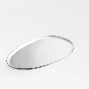 Bandeja para servir comida de Color plateado para restaurante de Hotel, vajilla para servir comida, bandeja para exportar en la India, forma ovalada - Product Image 1