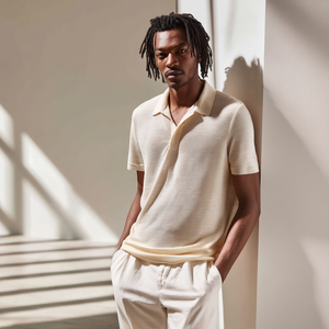 Camisa Personalizada para Hombre, 100% Algodón, Estampada, Antiarrugas, con Bolsillo y Cuello Abierto - Prendas de Punto de Lujo - Product Image 4