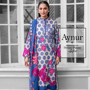 Ssumaira 3ชิ้นพิมพ์ดิจิตอล salwar kameez สำหรับปาร์ตี้เสื้อสนามหญ้าตรวจสอบบริสุทธิ์สนามหญ้า dupatta ย้อมกางเกง cambric - Product Image 1