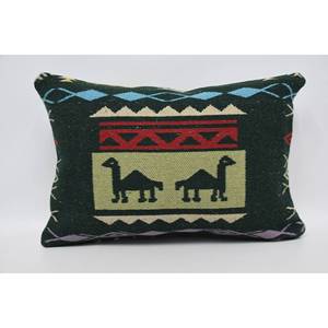 Oreiller traditionnel en laine de chanvre de 16x24 pouces avec motif géométrique vert doux style Boho moderne pour la maison et le canapé - Product Image 5