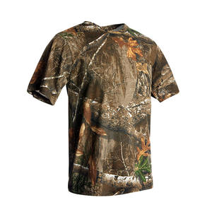 Transpirable personalizado al aire libre Camo cuello redondo bosque impreso media manga caza Jersey para senderismo Camping Slim Fit gimnasio USA - Product Image 5