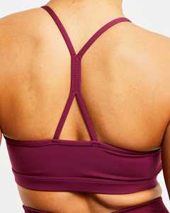 Sujetador deportivo fruncido esencial de vino púrpura de alta calidad, detalle central fruncido, correas finas, nuevo Sujetador deportivo de Fitness de alto impacto para mujer - Product Image 5