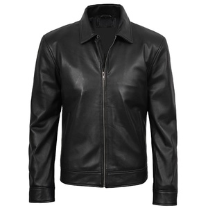 2026 OEM Most Trending Genuine Black Cowhide <b>Leather</b> <b>Jacket</b> For Men's 100% High Quality Low MOQ Plus Size <b>Winter</b> Fashion <b>Jackets</b> - Product Image 1
