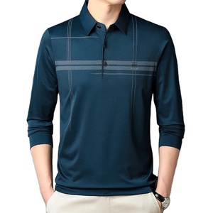 T-shirt polo orange coupe ajustée pour homme Vêtements streetwear basiques confortables en coton avec col chic Motif solide sans logo Top - Product Image 1