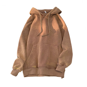 Fabricantes de ropa profesional, Sudadera con capucha desgastada con lavado ácido personalizado para hombre, ropa informal recortada cuadrada de gran tamaño para invierno - Product Image 3