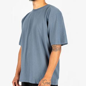 Chemise en coton à manches courtes pour hommes 200gsm surdimensionnée épaules tombantes streetwear coupe tendance production OEM - Product Image 2